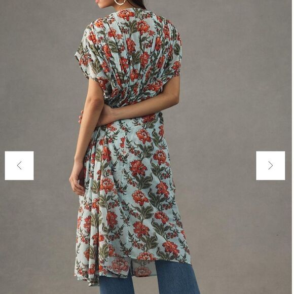By Anthropologie V-Neck Floral Kaftan OS - Picture 2 of 7